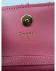 Chanel Tweed Quilted Mini Flap Pink Chain Waist Shoulder Bag