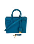 Saint Laurent Sac De Jour Blue Leather Crossbody Hand Bag