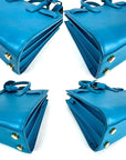 Saint Laurent Sac De Jour Blue Leather Crossbody Hand Bag