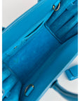 Saint Laurent Sac De Jour Blue Leather Crossbody Hand Bag