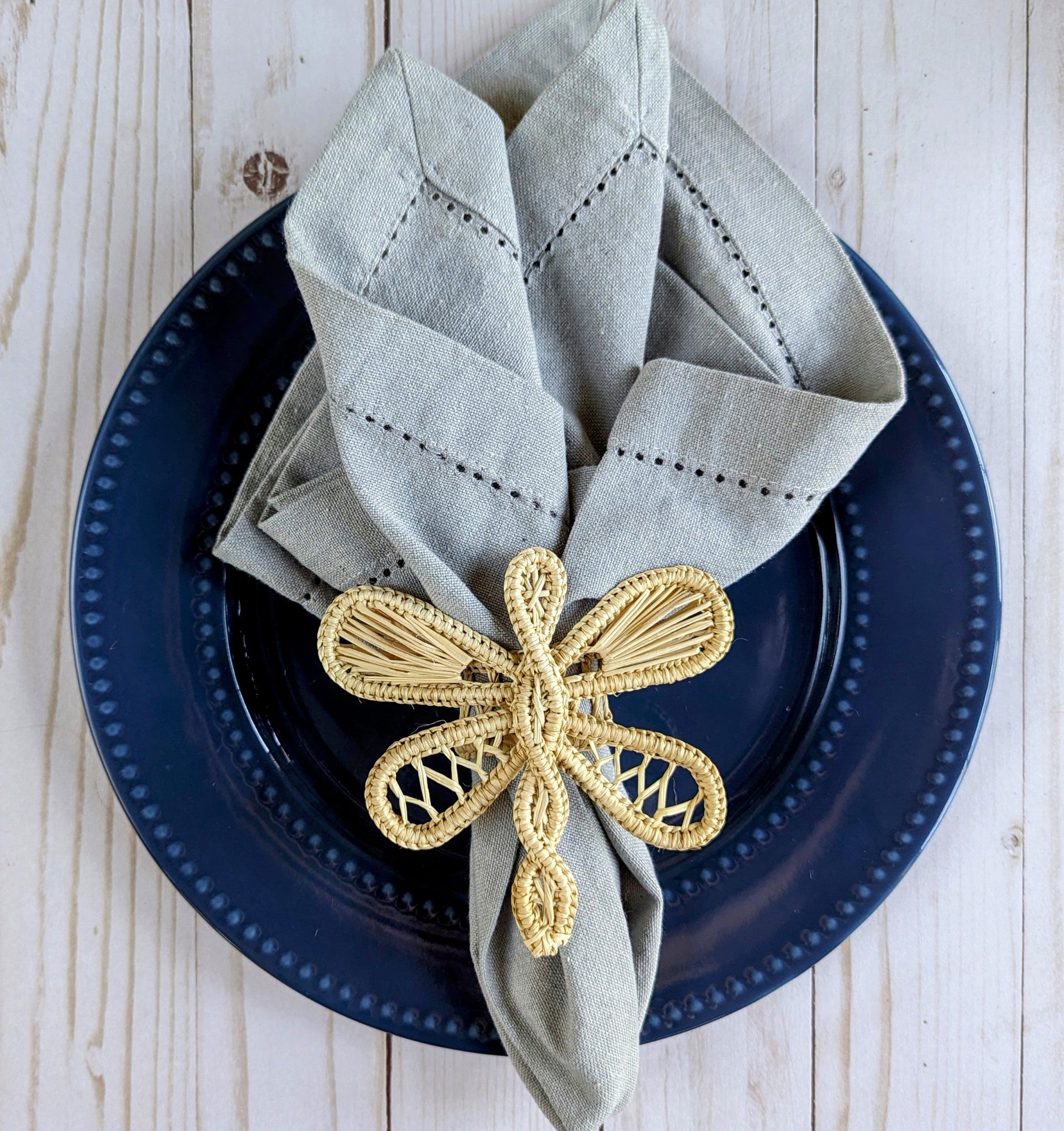 Dragonfly Handwoven Iraca Napkin Ring