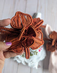 Handwoven Orchid Iraca Palm Napkin Ring in Burgundy