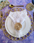 Pom Pom Handwoven Iraca Napkin Ring