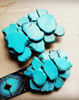 Large Turquoise Slab Belt Buckle 901f