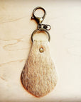 Hair on Hide Leather Key Chain - Naturals 700t
