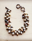 Natural Agate Triple Strand Bracelet 804k