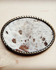 Rope Edge Gold Metallic Hair on Hide Leather Belt Buckle 902b