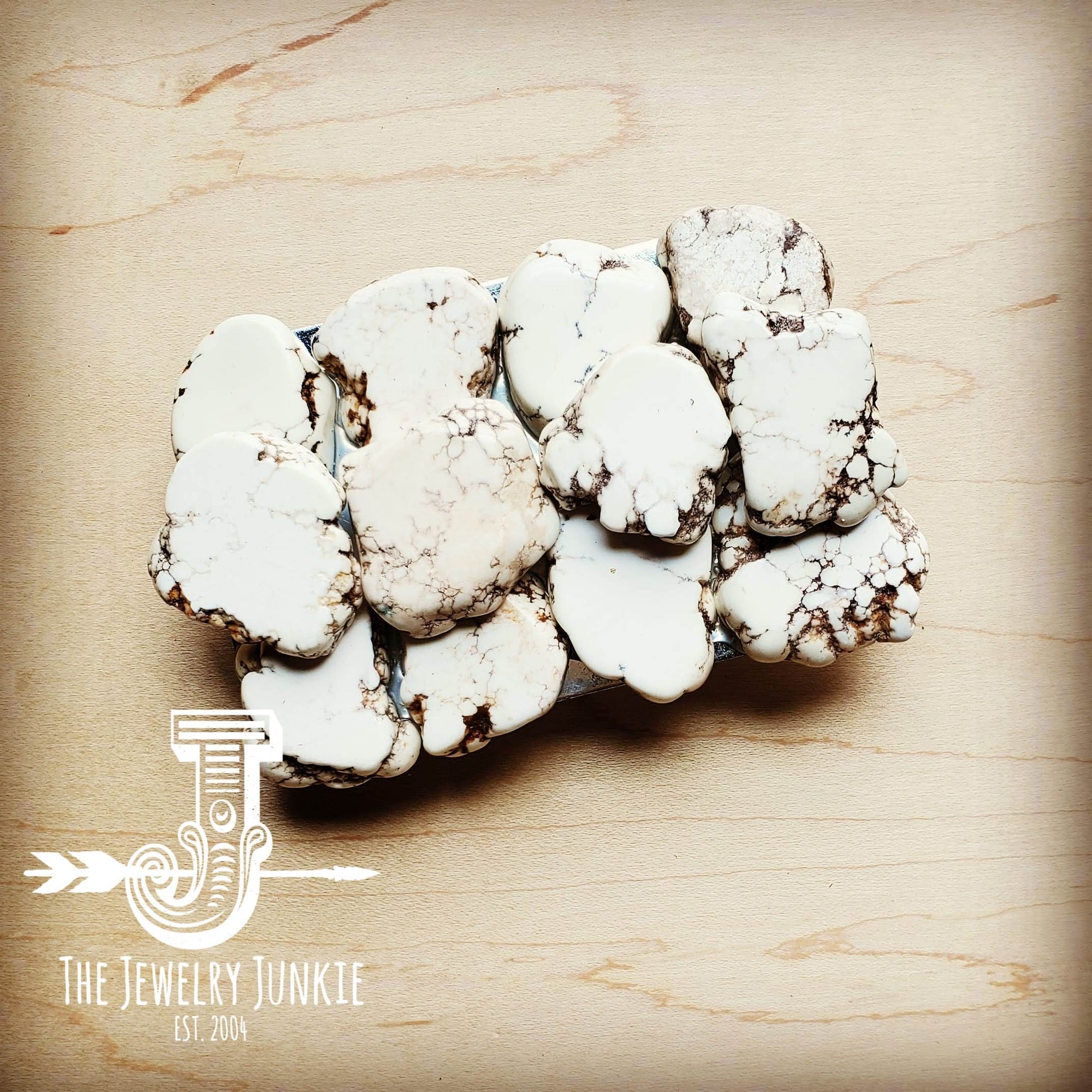 White Turquoise Slab Belt Buckle-Large 902n
