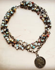 Amazonite Collar-Length Necklace with Indian Head Coin 252L