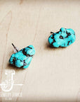 Blue Turquoise Stud Earrings 205f