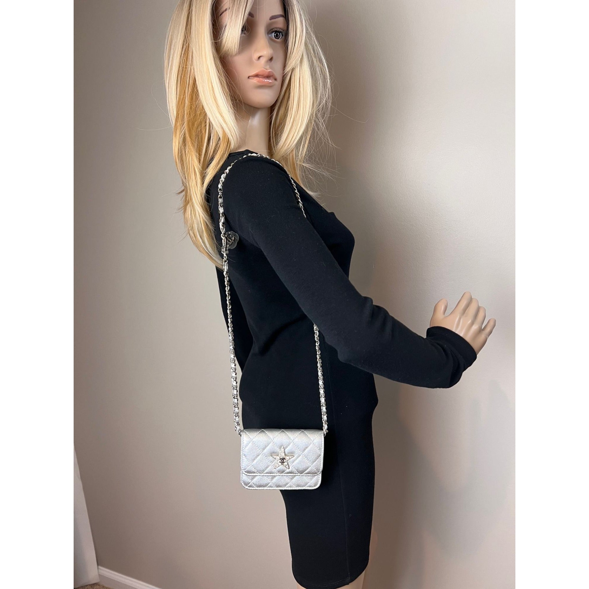 Chanel Metallic Goatskin Quilted Star Flap Belt/Shoulder Bag