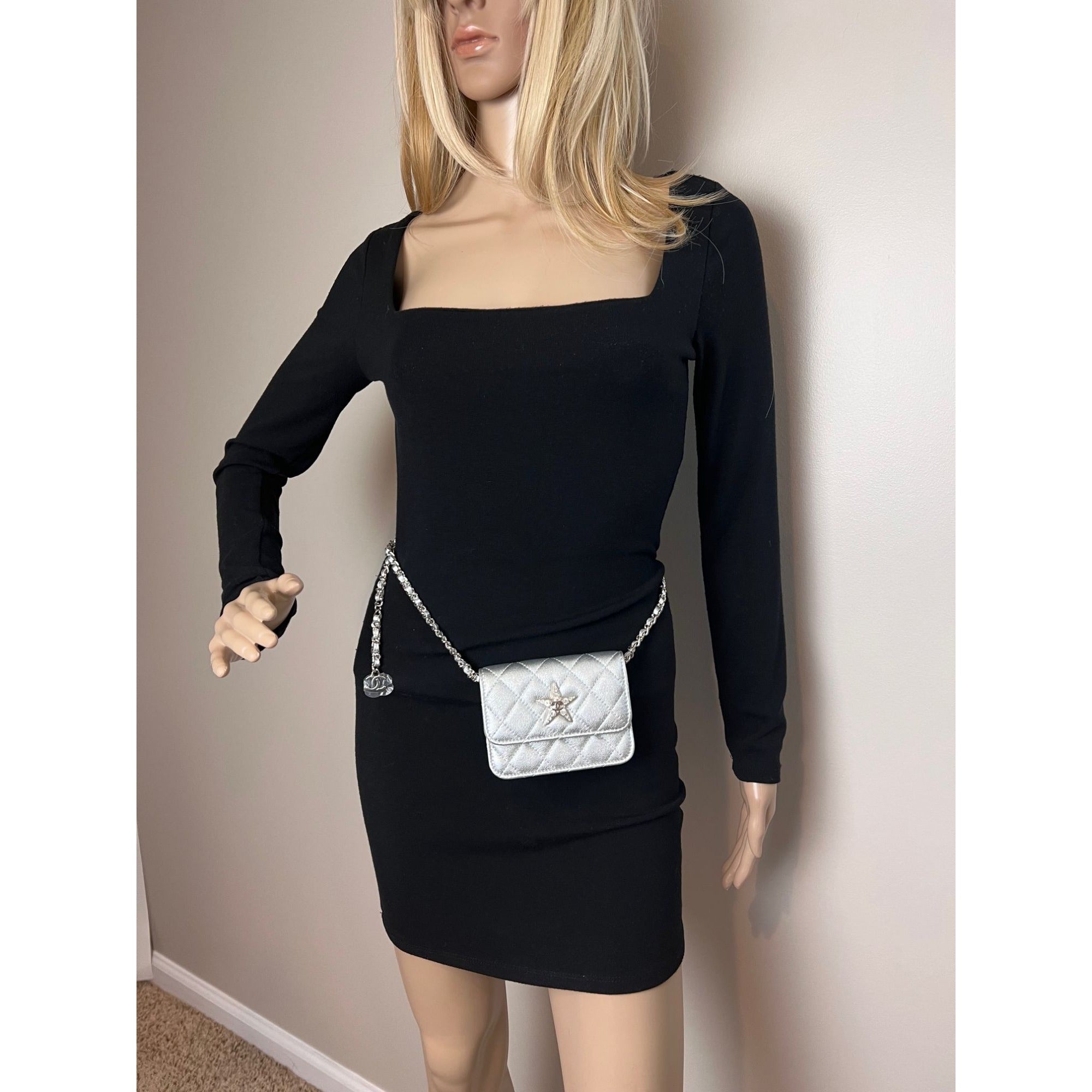 Chanel Metallic Goatskin Quilted Star Flap Belt/Shoulder Bag