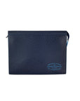 Louis Vuitton Pochette Voyage MM Taiga Dark Blue Leather Hand Bag Limited Edition