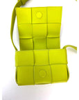 BOTTEGA VENETA Intrecciato Mini Cassette Lime Green Lambskin Crossbody Bag