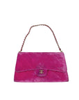 Chanel Velvet Quilted Timeless Fuchsia Wallet Chain Clutch