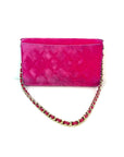 Chanel Velvet Quilted Timeless Fuchsia Wallet Chain Clutch