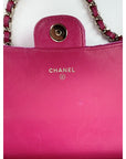 Chanel Velvet Quilted Timeless Fuchsia Wallet Chain Clutch