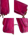 Chanel Velvet Quilted Timeless Fuchsia Wallet Chain Clutch