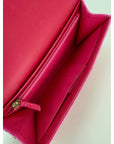 Chanel Velvet Quilted Timeless Fuchsia Wallet Chain Clutch