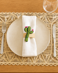 Cactus Blossom Handwoven Iraca Napkin Ring