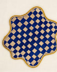 Checkerboard Scalloped Handwoven Iraca Placemat