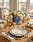 Checkerboard Scalloped Handwoven Iraca Placemat