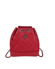 Chanel Aged Calfskin Quilted Small Gabrielle Red Backpack