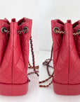 Chanel Aged Calfskin Quilted Small Gabrielle Red Backpack