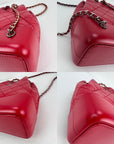 Chanel Aged Calfskin Quilted Small Gabrielle Red Backpack