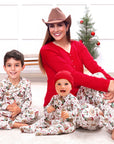 Western Christmas Baby Bamboo Zipper Romper - Cowboy Holiday
