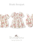 Blush Bouquet Baby Girl Floral Cotton Linen Sunsuit