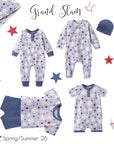 Grand Slam Baseball Bamboo Shorty Romper for Baby Boys