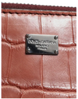 Dolce & Gabbana Bordeaux Croc Leather Briefcase