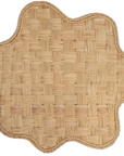 Checkerboard Scalloped Handwoven Iraca Placemat