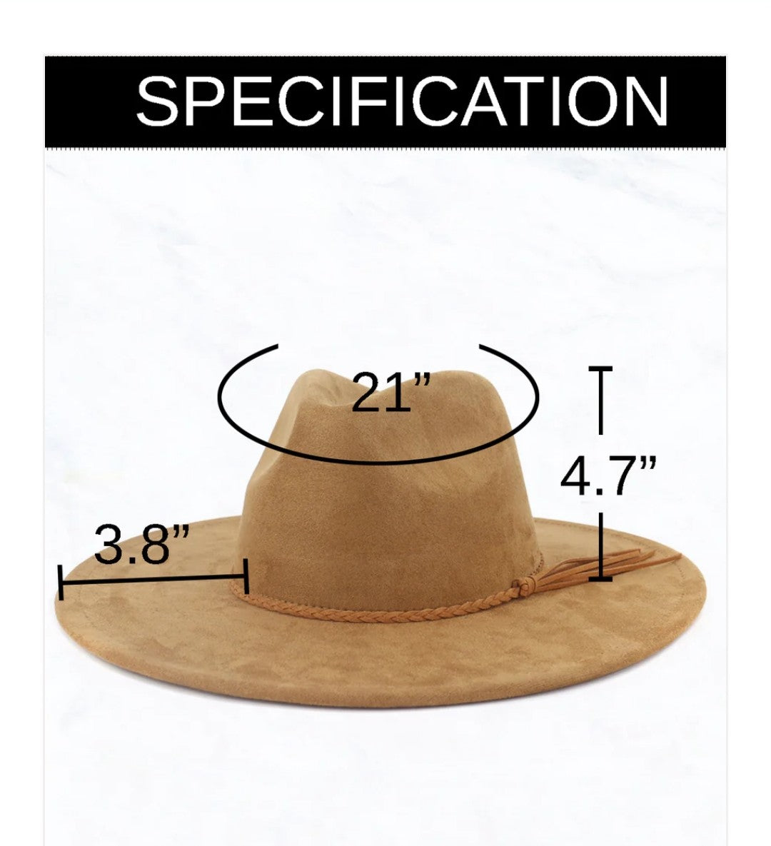 Tan Hide Western Leather Band w/ Choice of Boho Hat 985L