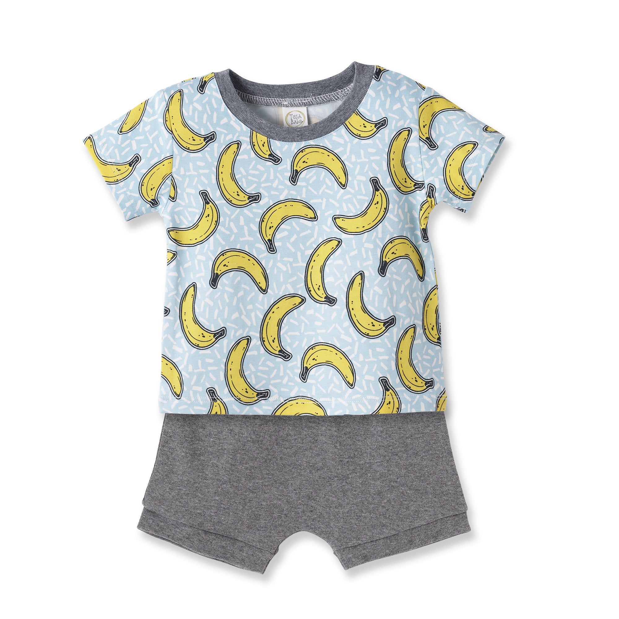Banana Split Bamboo T-Shirt &amp; Cotton Shorts Set for Boys
