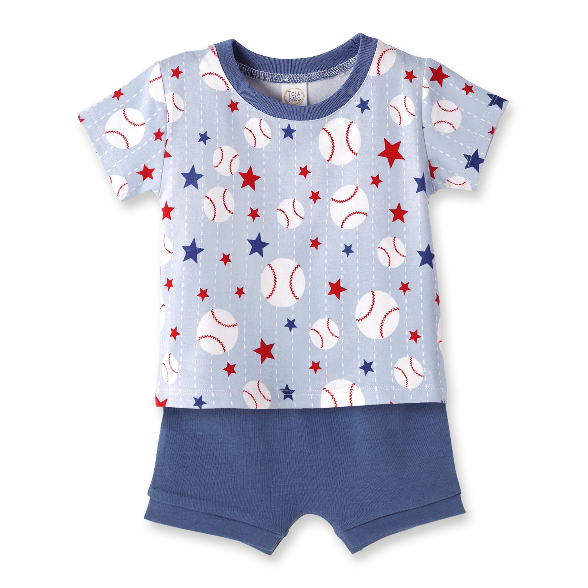 Grand Slam Baseball Bamboo Tee &amp; Cotton Shorts Set for Boys