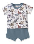 Jungle Safari Baby Boy Bamboo-Cotton Top & Shorts Set