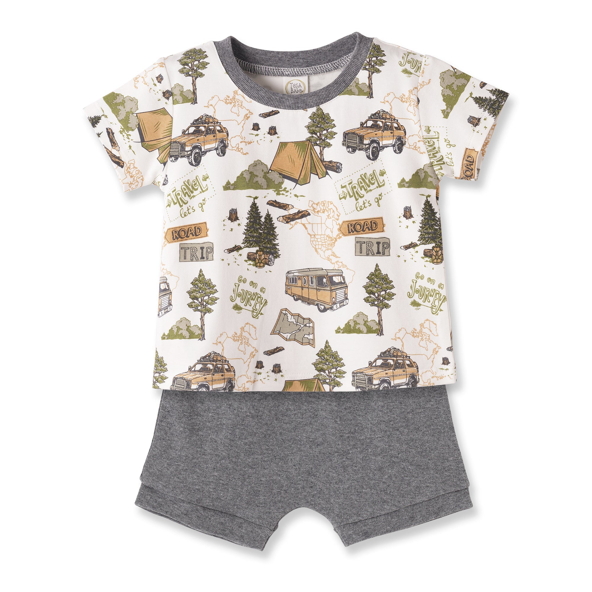 Trailblazer Bamboo T-Shirt &amp; Cotton Shorts Set for Boys