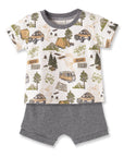 Trailblazer Bamboo T-Shirt & Cotton Shorts Set for Boys