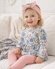 Vintage Floral Baby Girl Outfit - Bamboo & Cotton