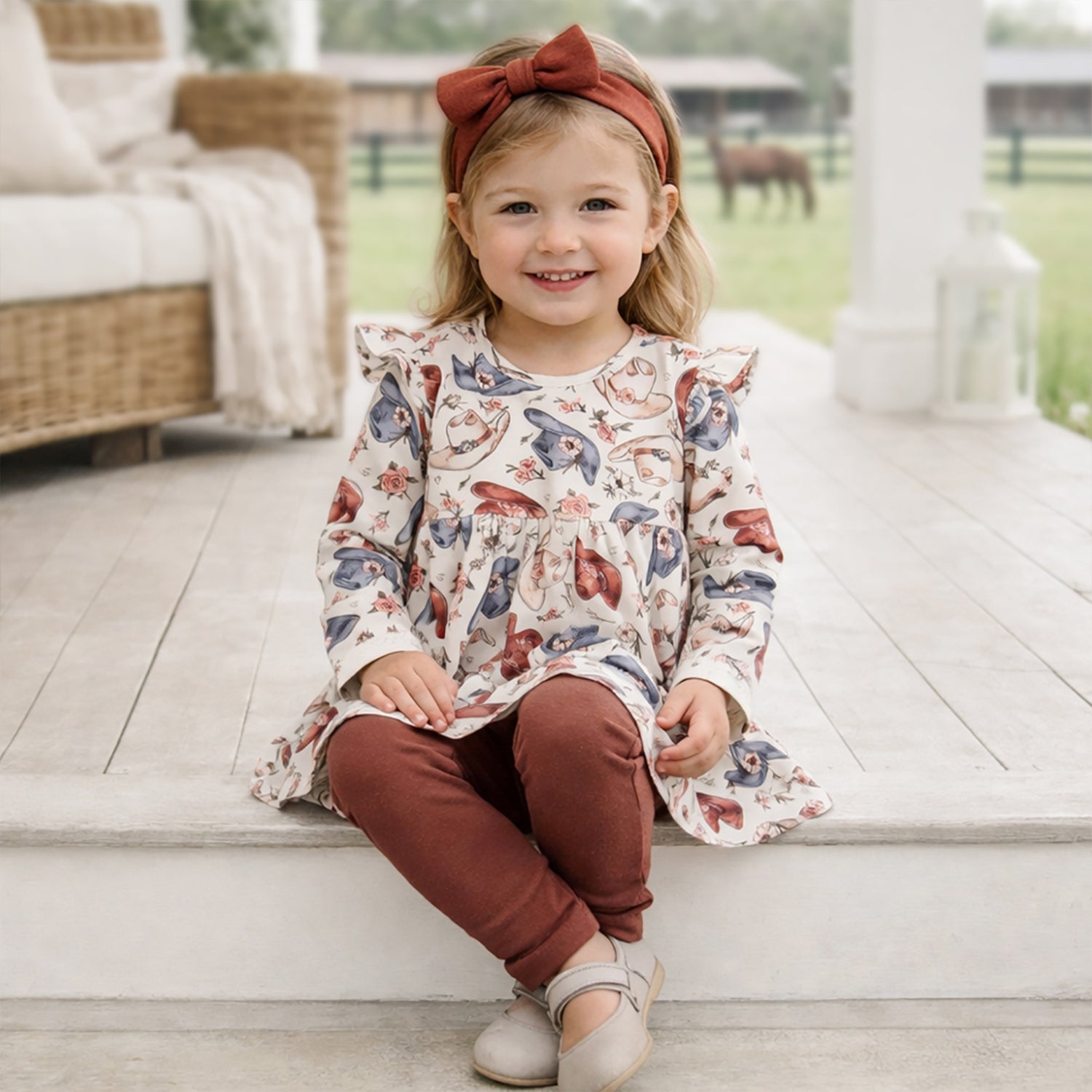 Wildflower Rodeo Cowgirl Set- Bamboo Top &amp; Cotton Pants