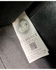 Versace Virtus Top Handle Grained Calfskin Light Blue Tote