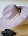 Taupe Boho Western Hat w/ Choice of Leather Band & Turquoise Slab 983w