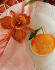 Thanksgiving Orchid Handwoven Iraca Napkin Ring