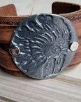 **Molten Metal Leather INDIAN HEADDRESS Cuff Bracelet 069K
