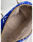 Louis Vuitton Jacquard Velvet Speedy 20 Bandouliere Blue Crossbody Bag