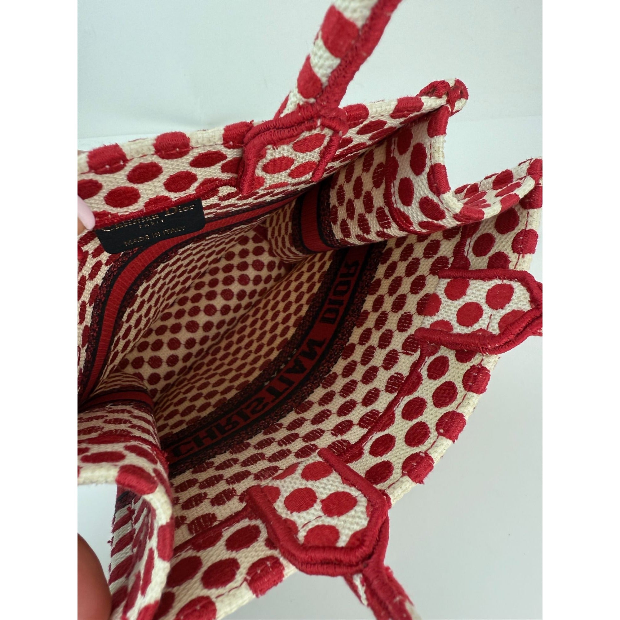 Dior Canvas Dior Amour Dots Vertical Book Tote