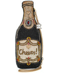 Mary Frances Vintage Wine Beaded Crossbody Handbag