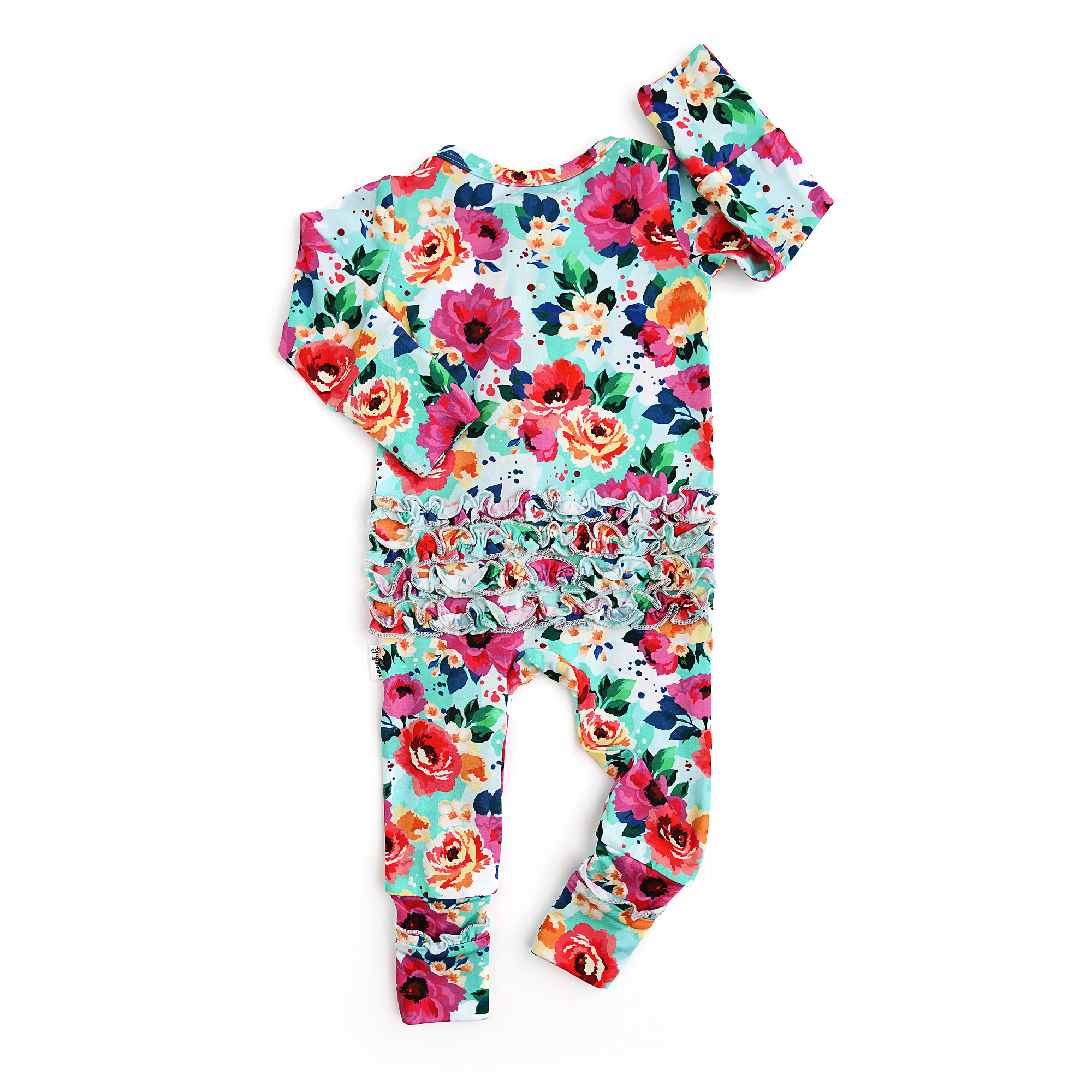 Maggie Ruffle Zip Bamboo Baby Zip Sleepies Little Outfit